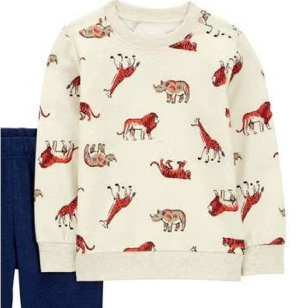 Carters nwt safari animal sweatshirt 6 month baby boy